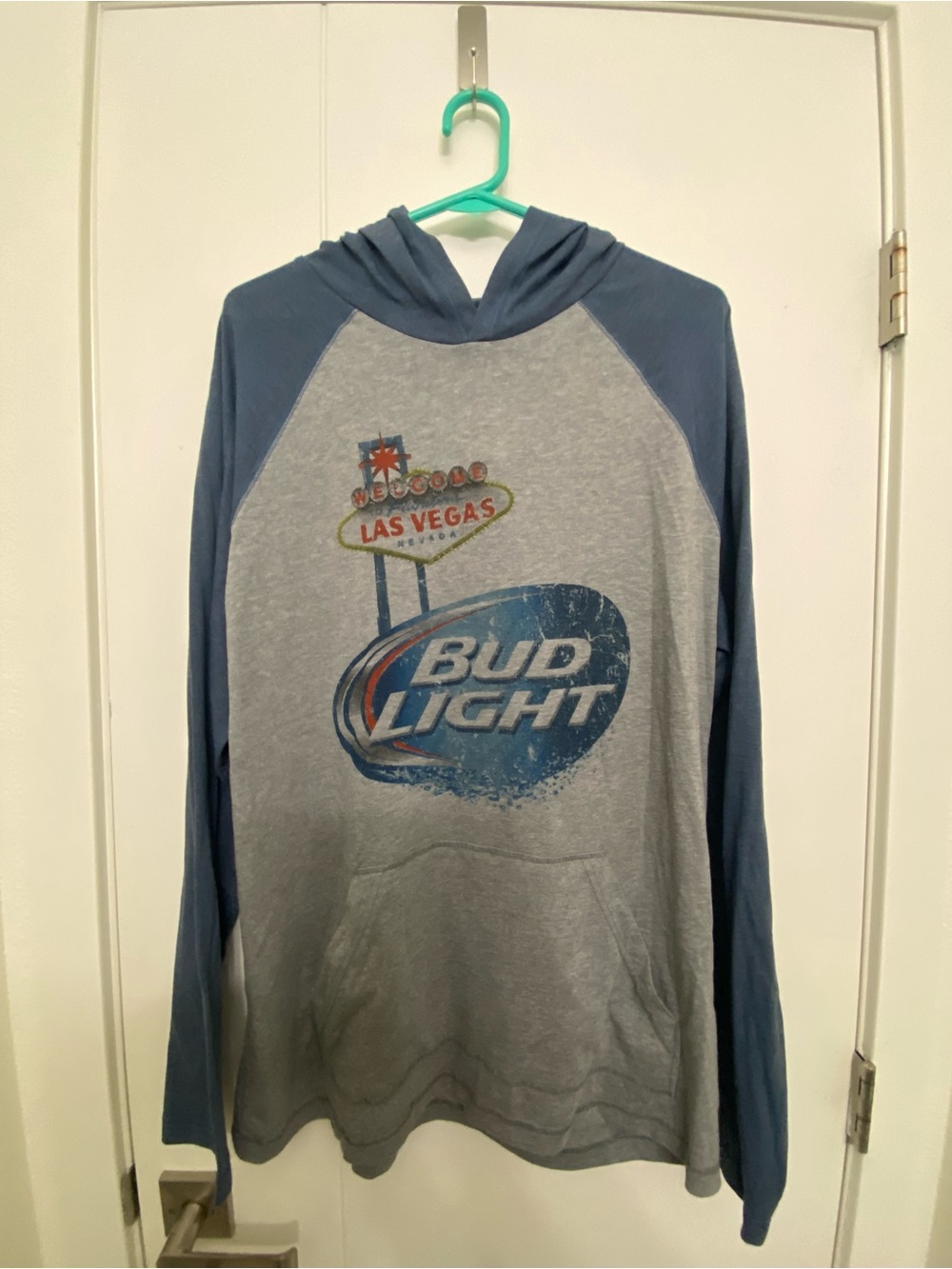 District Navy Hooded Raglan Tee with Heather Gray Body